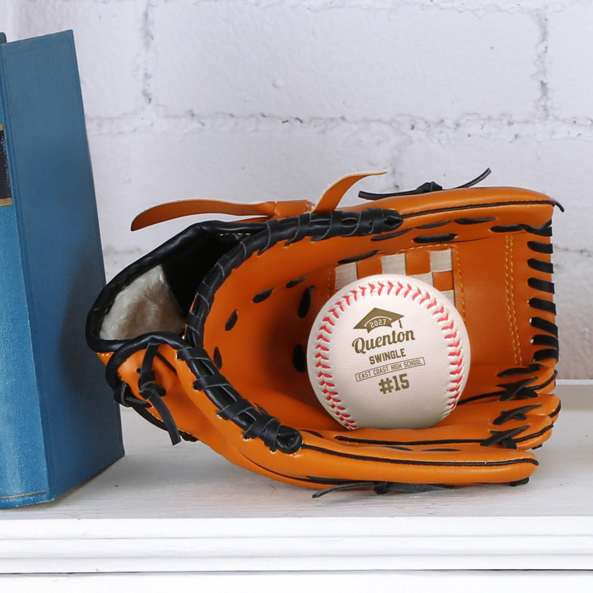 Graduation Baseball Gift | Custom Engraved Baseball with Name, Number & School | Personalized Grad Cap Design | Senior Night or Team Gift