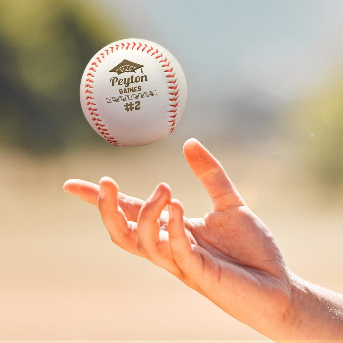 Graduation Baseball Gift | Custom Engraved Baseball with Name, Number & School | Personalized Grad Cap Design | Senior Night or Team Gift