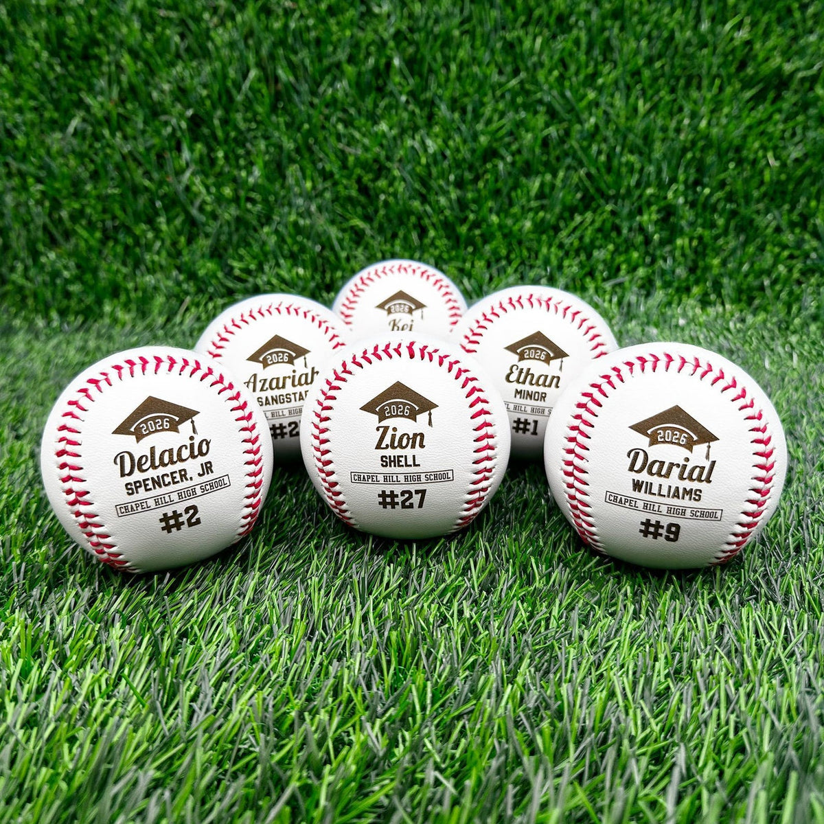 Graduation Baseball Gift | Custom Engraved Baseball with Name, Number & School | Personalized Grad Cap Design | Senior Night or Team Gift