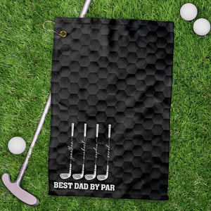 Personalized Best Dad By Par Golf Towels, Best Grandpa By Par Golf Towels, Custom Name Father Day Golf Gift, Golf Lover Gift, Dad Golf Gift