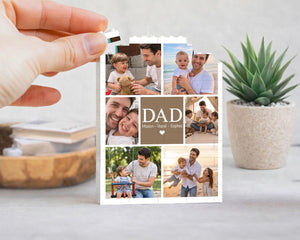Custom Photo Collage Dad And Kids Building Blocks, Fathers Day Gift for Him, Bricks Puzzle Gift for Husband, New Dad Gift, Family Keepsake
