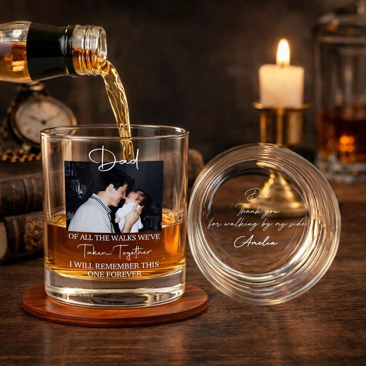 Custom Photo Father of the Bride Whiskey Glass, Wedding Favour Thank You Gift, Father of the Bride Groom Gift, Wedding Gifts For Dad