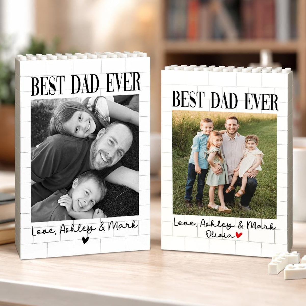 Custom Photo Building Block: Personalized Dad Picture Brick Puzzle, Father's Day Gift for Dad from Kids, Dad Birthday Gift, Gift for Husband