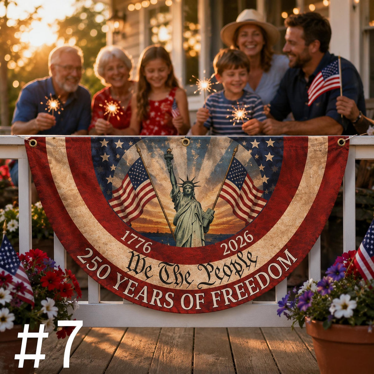 250th Anniversary Bunting Flag, 250th Anniversary Banner, We The People Banner, 1776 2026 American Flag, Patriotic Porch Fence Decor