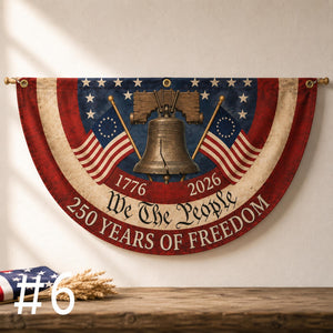 250th Anniversary Bunting Flag, 250th Anniversary Banner, We The People Banner, 1776 2026 American Flag, Patriotic Porch Fence Decor