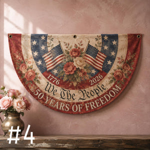 250th Anniversary Bunting Flag, 250th Anniversary Banner, We The People Banner, 1776 2026 American Flag, Patriotic Porch Fence Decor