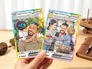 Custom Father s Day Anime Card, Personalized Photo Trading Card, Gift for Gamer Dad, Father s Day Present, Custom Trainer Card
