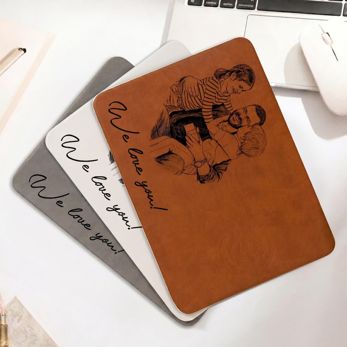 Personalized Fathers Day Gift Custom Photo Sketch Charging Pad, Custom Wireless Charger Pad For Husband Dad, Office Husband Desk Decor