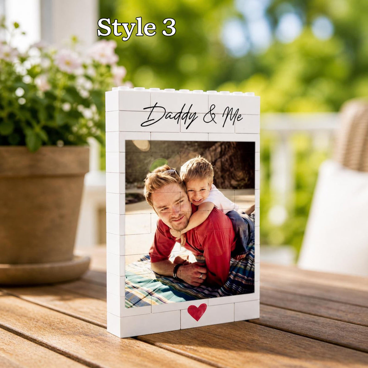Personalized Father's Day Gift For Dad, Custom Photo Building Block, Daddy And Me Puzzle Block, Custom Brick Figures from Photo, Gamer Dad