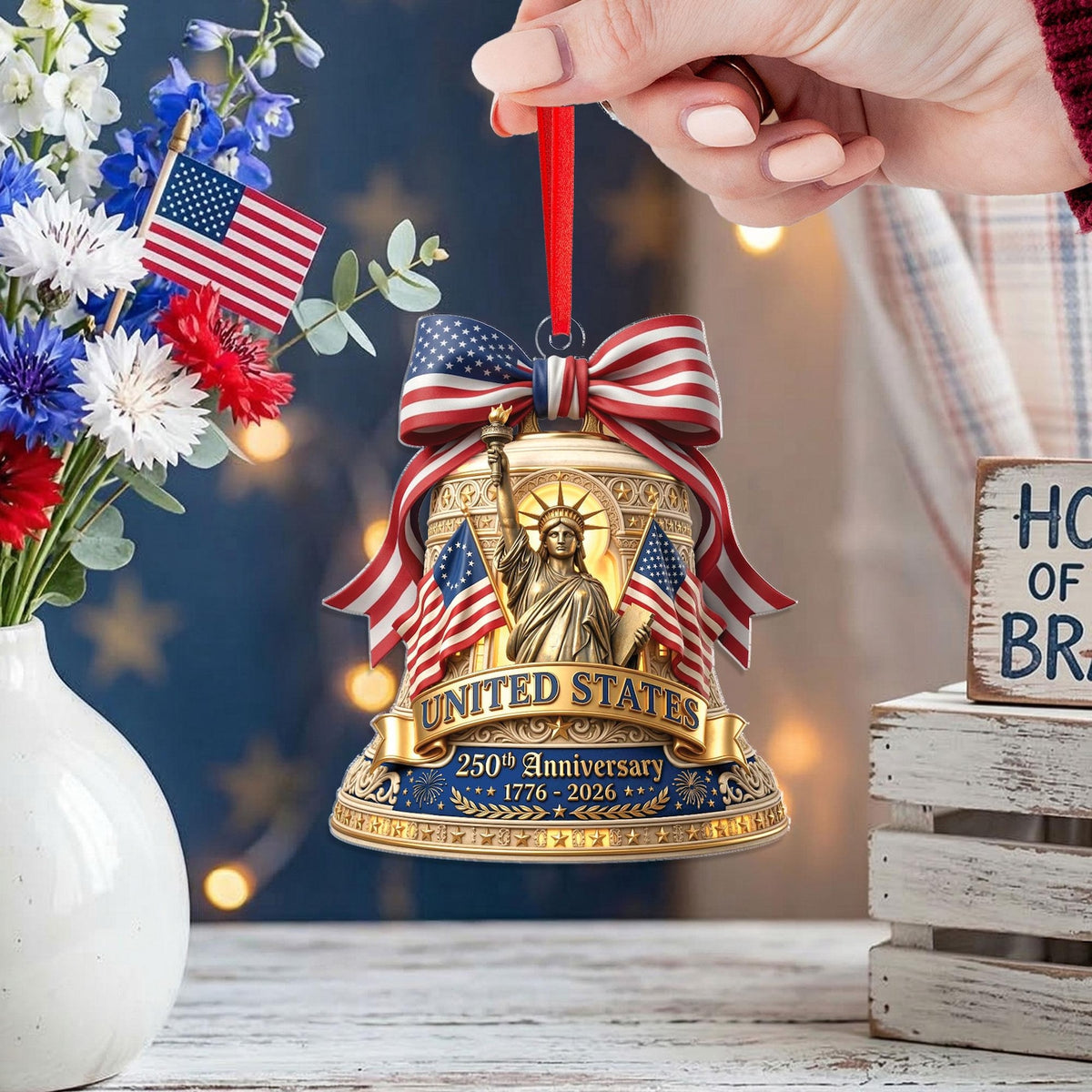 250th Anniversary of Americana Ornament, 250 Years of The United States Acrylic Ornament, Independence Day Gift, Fourth of July Decor