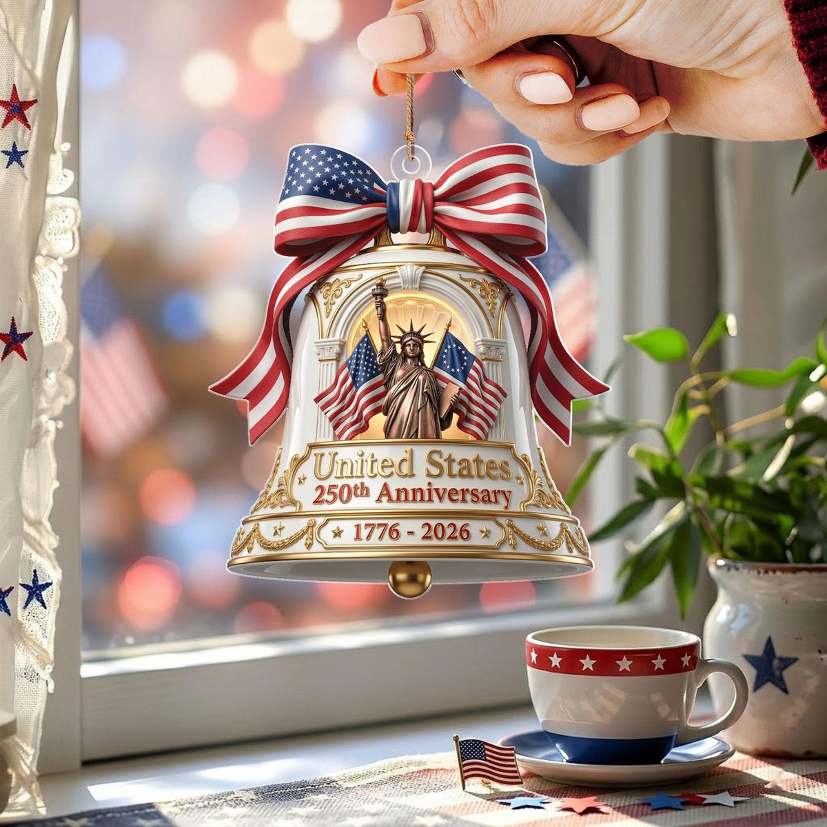 250th Anniversary of Americana Ornament, 250 Years of The United States Acrylic Ornament, Independence Day Gift, Fourth of July Decor