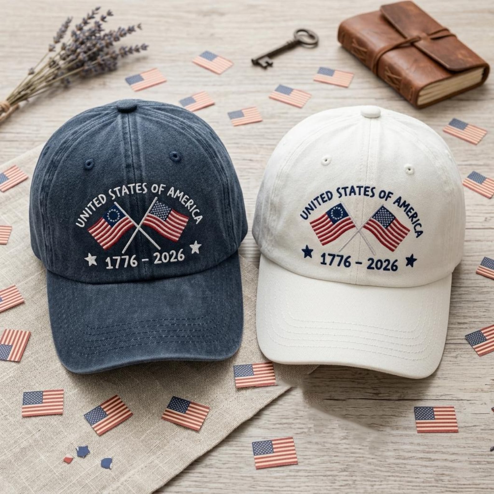 United States of America 250th Anniversary Hat, 1776-2026 Embroidered Dad Cap, 4th of July Celebration Headwear, Patriotic Flag Hat