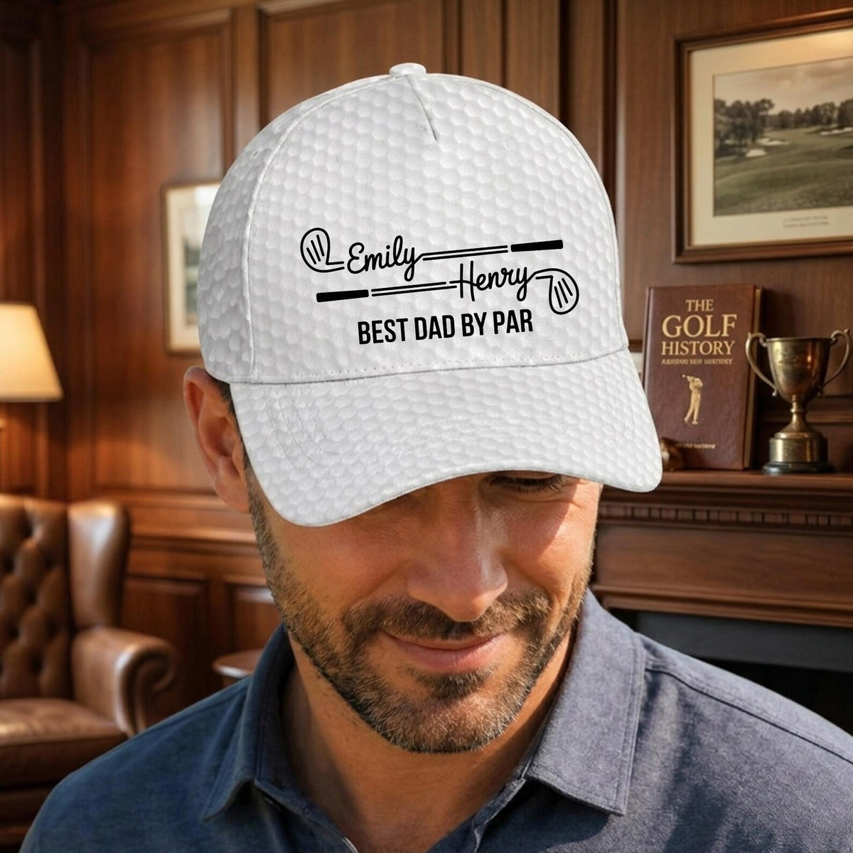 Best Dad by Par Golf Cap, Custom Name Dad Hat, Golf Rope Cap, Father s Day Gift for Golfer Dad