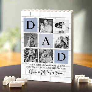 Personalized Fathers Day Building Block for Dad, Custom Picture Puzzle Gifts, Fathers Day Gift from Kids, Family Keepsake, Dad Birthday Gift