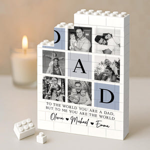 Personalized Fathers Day Building Block for Dad, Custom Picture Puzzle Gifts, Fathers Day Gift from Kids, Family Keepsake, Dad Birthday Gift
