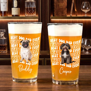 Personalized Dog Dad Photo Beer Glass: Fathers Day Gift for Dog Owner, Pint Beer Glass For Him, Husband Fathers Day Gifts, Dog Lover Gift