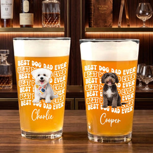 Personalized Dog Dad Photo Beer Glass: Fathers Day Gift for Dog Owner, Pint Beer Glass For Him, Husband Fathers Day Gifts, Dog Lover Gift