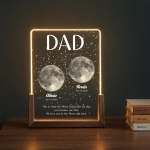 Moon Phase Dad Gift Personalized Acrylic Plaque Light, Custom Night Sky Gift for Dad, Father s Day Gift, LED Moon Lamp Keepsake
