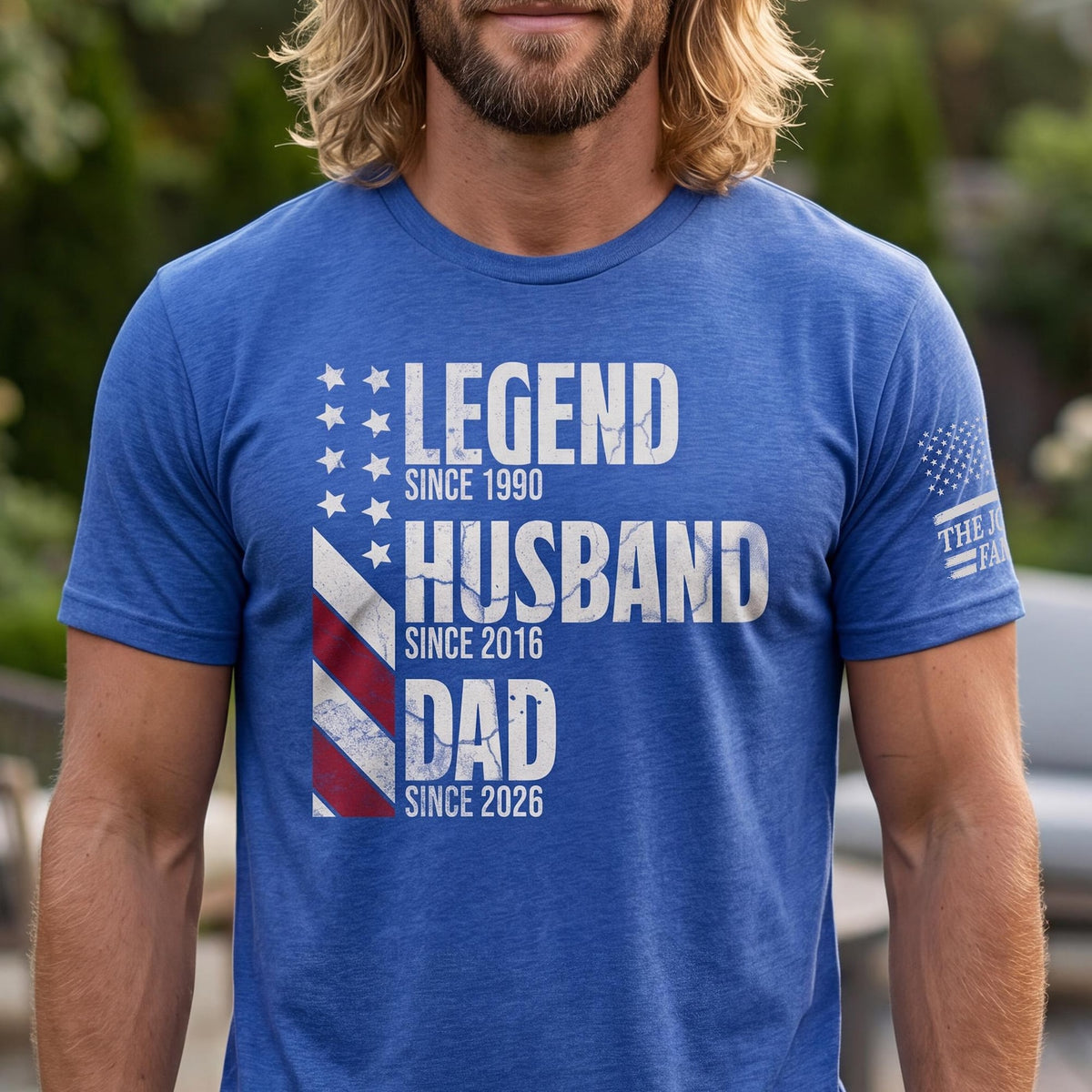 Custom Legend Husband Dad Grandpa T-Shirt Now with Personalized Sleeve Print
