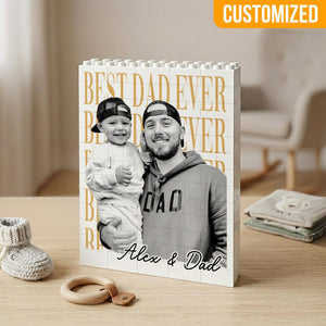 Personalized Dad Photo Building Block, Fathers Day Gifts For Husband, Bricks Puzzle Gift for Him and Kid, Daddy Gift from Kid, Best Dad Ever