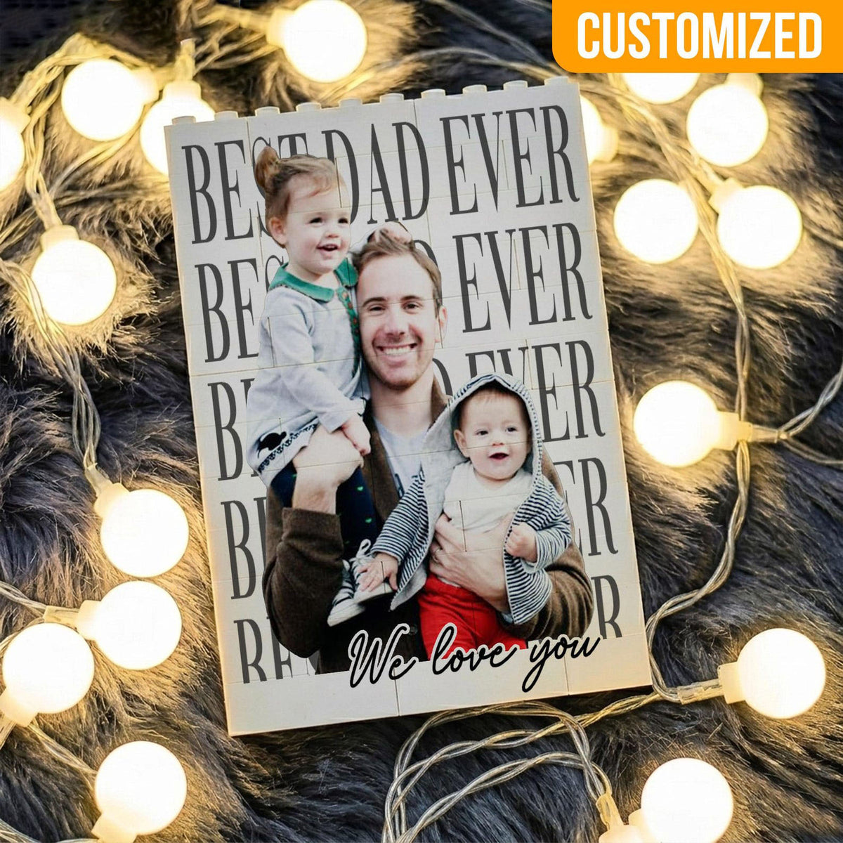 Personalized Dad Photo Building Block, Fathers Day Gifts For Husband, Bricks Puzzle Gift for Him and Kid, Daddy Gift from Kid, Best Dad Ever