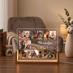 Personalized Photo Night Light LED Fathers Day Gift Photo Collage Acrylic Light Dad Gift from Kids