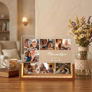 Personalized Photo Night Light LED Fathers Day Gift Photo Collage Acrylic Light Dad Gift from Kids