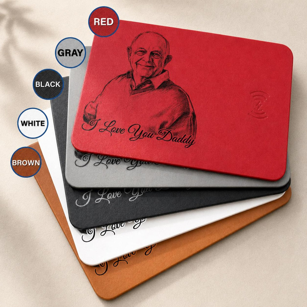 Custom Photo Sketch Line Art Wireless Charging Pad, Fathers Day 2026 Gift For Husband, Personalized Leather Charger Mat, Dad Office Decor