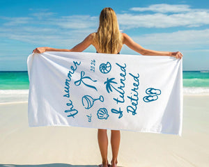 Retirement Gift For Women, The Summer I Turned Retired Beach Towel, Funny Retirement Party Gift For Retiree