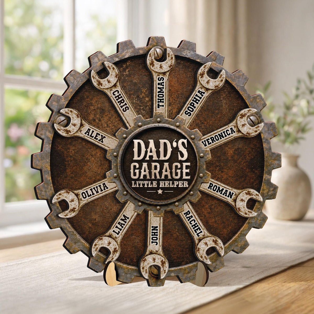 Personalized Dad We Love You Garage Sign,Father Day Gift For Husband Dad Grandpa,Dad with Kid Name,Daddy Birthday,Workshop Sign,Family Decor