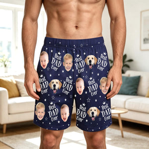 BestDadEver Custom Face Beach Short , Photo Gift fro Dad, Father's day Gifts Custom Gift For Family , Father, Grandfather , Husband