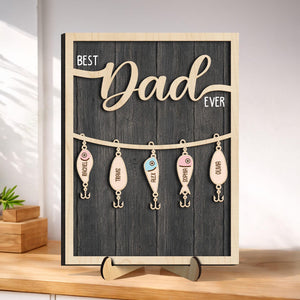 Personalized We Hooked The Best Dad Sign with Children s Names,Father's Day Gift,Fishing Dad Grandpa Gift,Fisherman,Fishing Lures for Dad