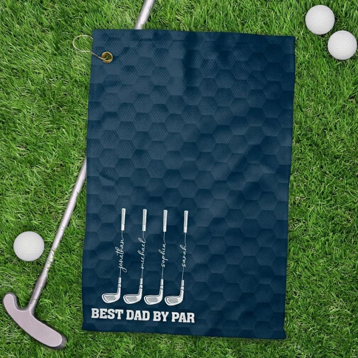 Personalized Best Dad By Par Golf Towels, Best Grandpa By Par Golf Towels, Custom Name Father Day Golf Gift, Golf Lover Gift, Dad Golf Gift