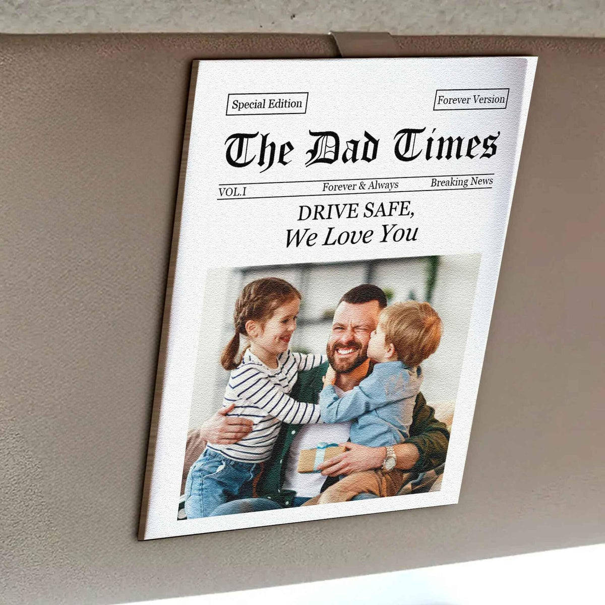 Personalized The Dad Times Drive Safe Car Visor Clip, Daddy We Love You Sun Visor Clip, Father's Day Gift For Him, Custom Husband Car Decor