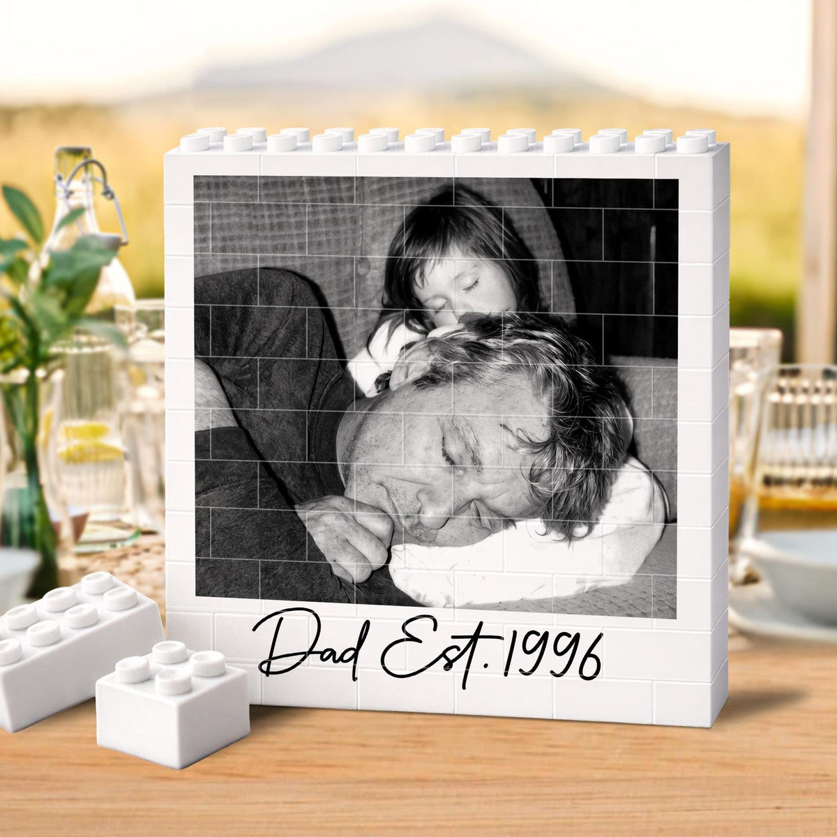 Custom Dad Photo Building Block, Fathers Day Gift for Him, Gamer Dad Gamer Husband Gift, Retro Vintage Photo Dad Gift, Gift for Dad Grandpa