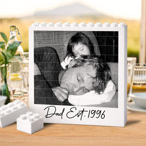 Custom Dad Photo Building Block, Fathers Day Gift for Him, Gamer Dad Gamer Husband Gift, Retro Vintage Photo Dad Gift, Gift for Dad Grandpa