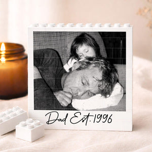 Custom Dad Photo Building Block, Fathers Day Gift for Him, Gamer Dad Gamer Husband Gift, Retro Vintage Photo Dad Gift, Gift for Dad Grandpa