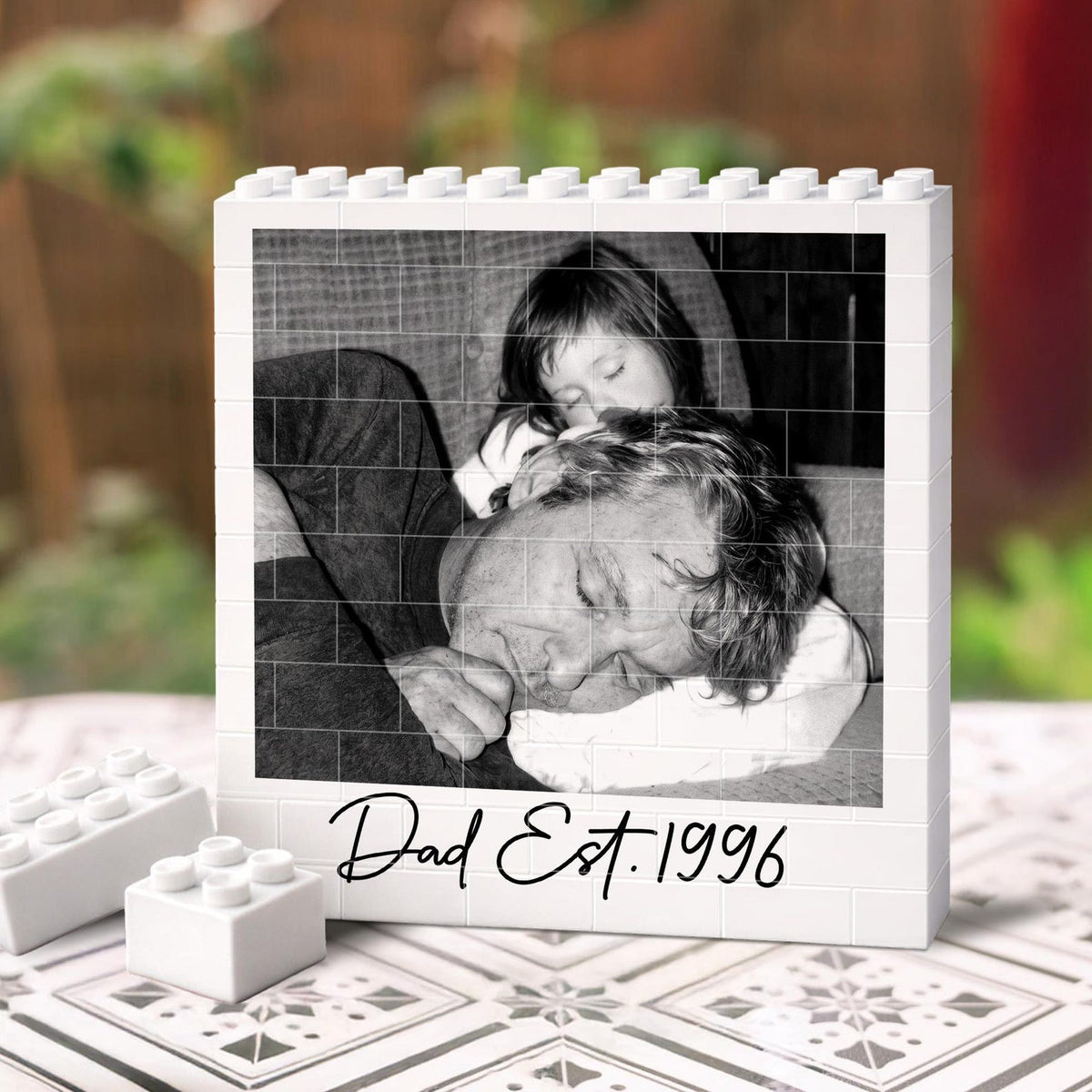 Custom Dad Photo Building Block, Fathers Day Gift for Him, Gamer Dad Gamer Husband Gift, Retro Vintage Photo Dad Gift, Gift for Dad Grandpa