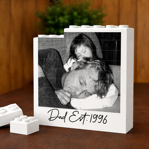 Custom Dad Photo Building Block, Fathers Day Gift for Him, Gamer Dad Gamer Husband Gift, Retro Vintage Photo Dad Gift, Gift for Dad Grandpa