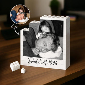 Custom Dad Photo Building Block, Fathers Day Gift for Him, Gamer Dad Gamer Husband Gift, Retro Vintage Photo Dad Gift, Gift for Dad Grandpa