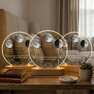 The Days You Became Our Dad, Custom Moon Phase by Date, Personalized Acrylic LED Night Light, Father's Day Gift for Dad, Husband