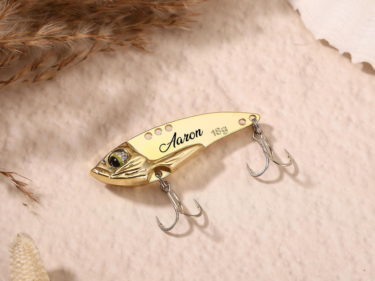 Personalized Engraved Fishing Lure, Custom Stainless Steel Lure with Gift Box, Fisherman Gift for Dad Husband Grandpa, Father's Day Gift