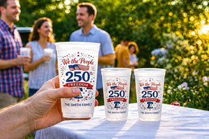 Personalized Family Name USA 250th Anniversary Frosted Cup, We The People 1776 2026 Cup, Patriotic Party Decor, 4th of July Cup