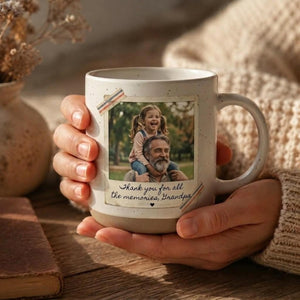 Grandpa Mug, Personalized Photo Mug, Family Gift, Thank You Grandpa, Coffee Lover Gift, Custom Name Mug
