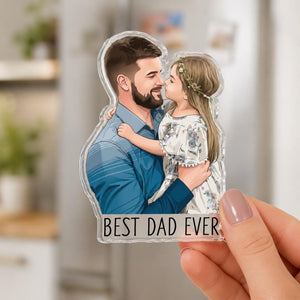 Personalized Portrait From Photo Dad And Kids Magnet: Custom Dad Photo Magnet, Fathers Day Gift For Dad, Gift For Husband, New Dad Gift