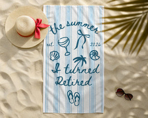 Retirement Gift For Women, The Summer I Turned Retired Beach Towel, Funny Retirement Party Gift For Retiree