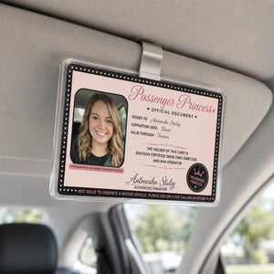 Custom Passenger Princess Car Visor Clip, Car Accessories Owner Gift for Boyfriend, Girl Friend Photo Car visor, Car Decor Gift for Husband