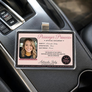 Custom Passenger Princess Car Visor Clip, Car Accessories Owner Gift for Boyfriend, Girl Friend Photo Car visor, Car Decor Gift for Husband