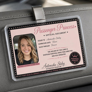 Custom Passenger Princess Car Visor Clip, Car Accessories Owner Gift for Boyfriend, Girl Friend Photo Car visor, Car Decor Gift for Husband