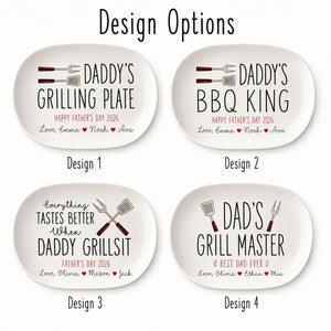 Personalized Grill Master Gift for Dad, Father s Day Gifts Grilling Platter with kids names, Custom backyard bbq gift